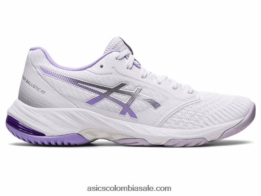 mujer Asics netburner balístico ff 3 blanco/violeta digital 20X82N2580