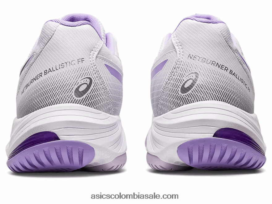 mujer Asics netburner balístico ff 3 blanco/violeta digital 20X82N2580