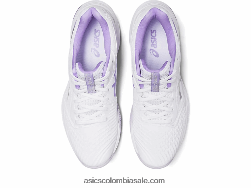 mujer Asics netburner balístico ff 3 blanco/violeta digital 20X82N2580