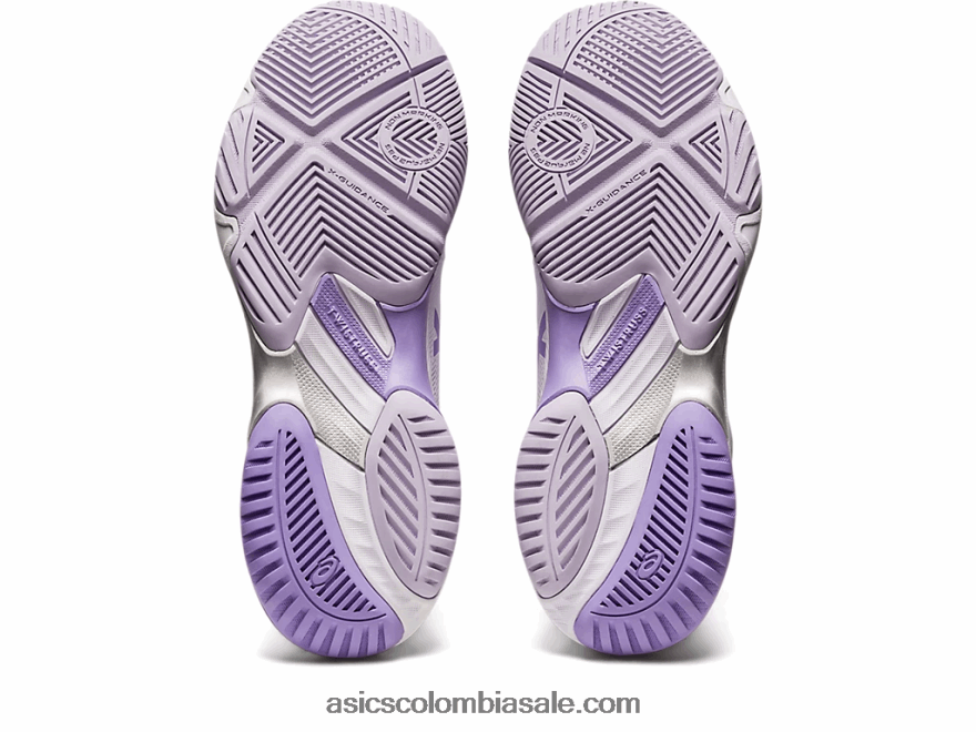 mujer Asics netburner balístico ff 3 blanco/violeta digital 20X82N2580