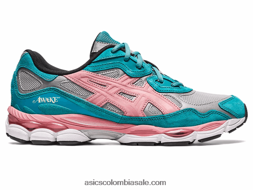 mujer Asics despierto ny x gel-nyc plata pura/pizarra verde azul 20X82N308