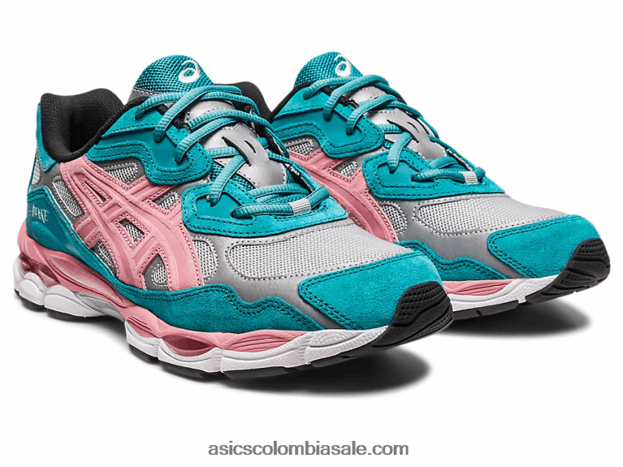 mujer Asics despierto ny x gel-nyc plata pura/pizarra verde azul 20X82N308