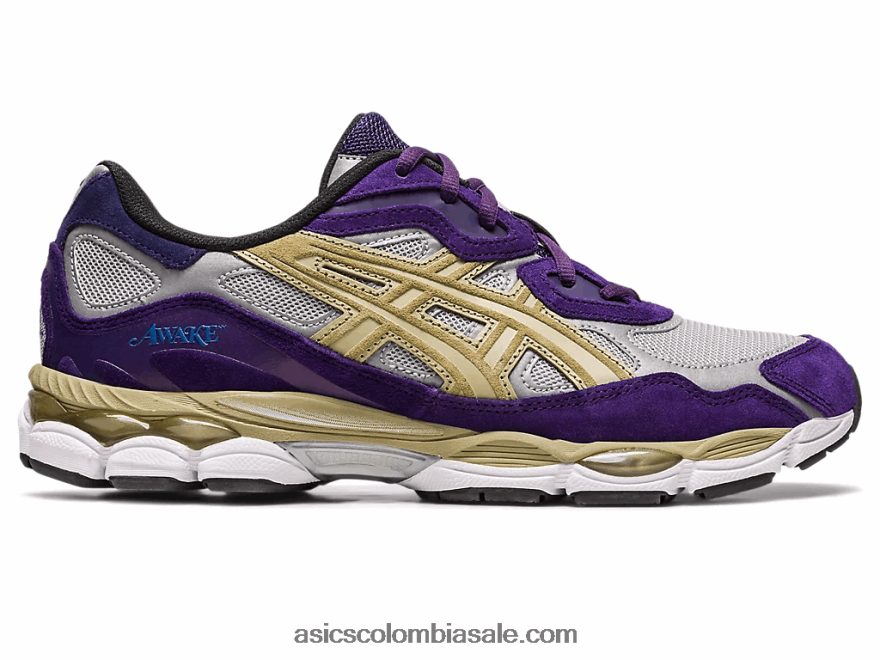 mujer Asics despierto ny x gel-nyc plata pura/uva gótica 20X82N307