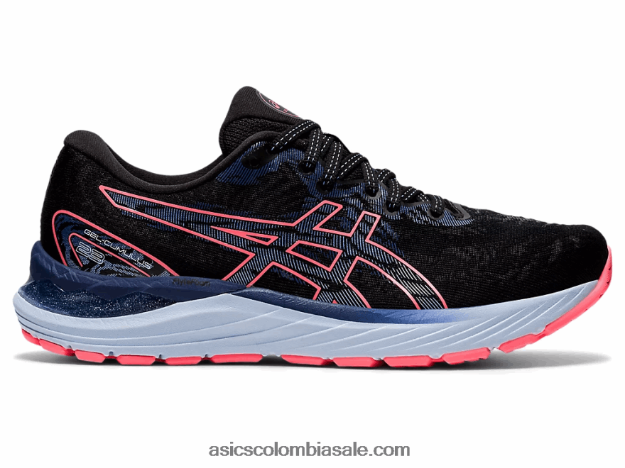 mujer Asics cúmulo de gel 23 negro/coral ardiente 20X82N3886