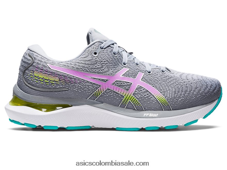 mujer Asics cúmulo de gel 24 gris piedmont/brillo lavanda 20X82N2715