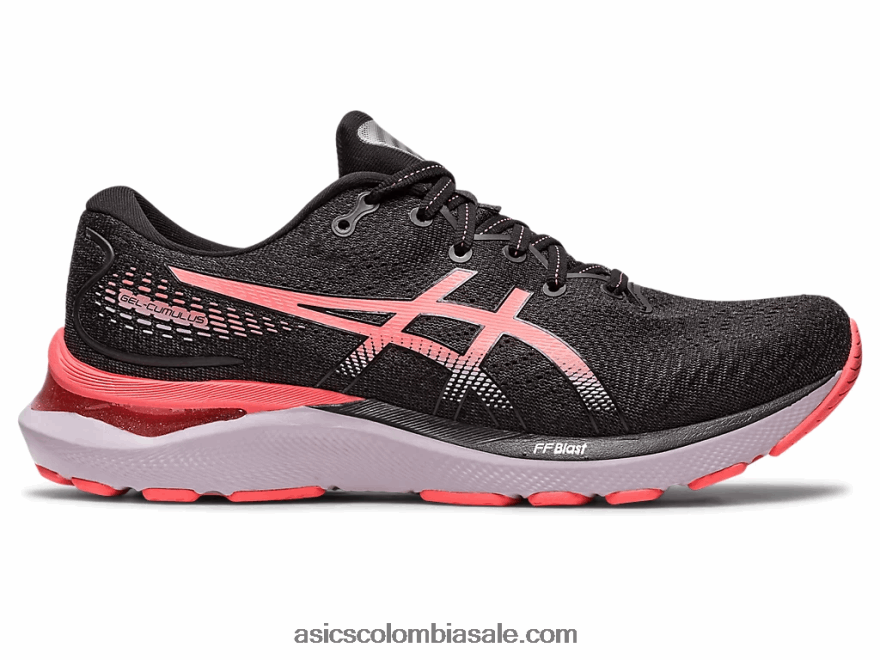 mujer Asics cúmulo de gel 24 negro/papaya 20X82N2401