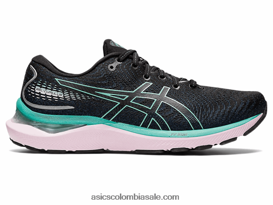 mujer Asics cúmulo de gel 24 negro/salvia 20X82N3237