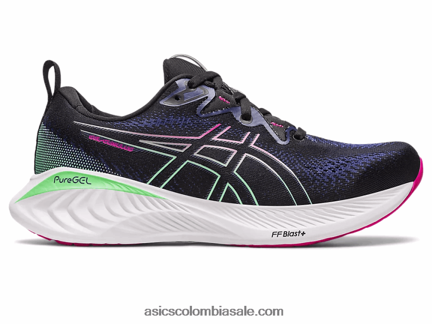 mujer Asics cúmulo de gel 25 delirio negro/rosa 20X82N2133