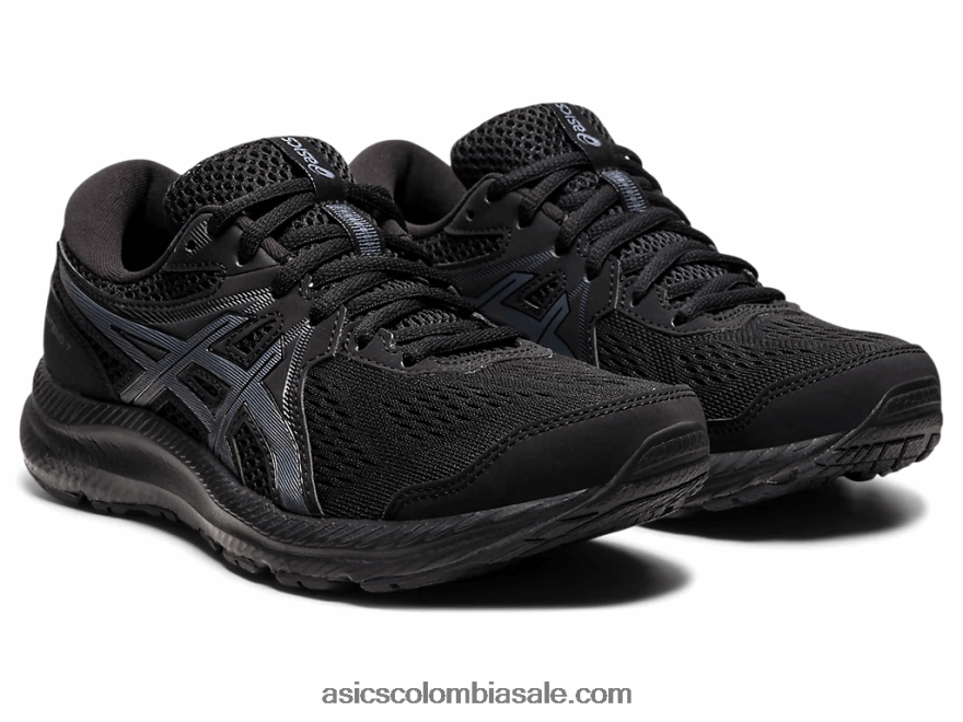 mujer Asics gel-contender 7 de ancho negro/gris portador 20X82N4013