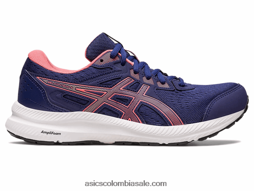 mujer Asics gel-contender 8 de ancho azul índigo/papaya 20X82N2455