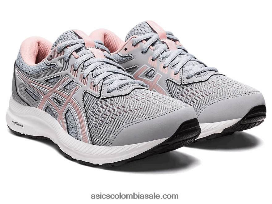mujer Asics gel-contender 8 de ancho gris piedmont/rosa escarchado 20X82N2687