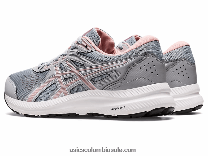 mujer Asics gel-contender 8 de ancho gris piedmont/rosa escarchado 20X82N2687