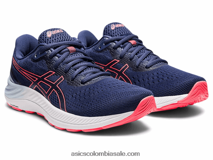 mujer Asics gel-excitar 8 de ancho azul trueno/coral llameante 20X82N3595