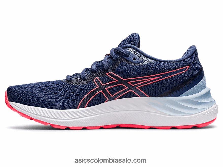 mujer Asics gel-excitar 8 de ancho azul trueno/coral llameante 20X82N3595