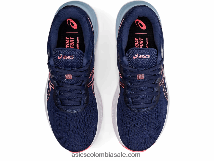 mujer Asics gel-excitar 8 de ancho azul trueno/coral llameante 20X82N3595