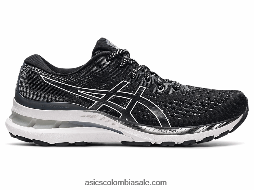 mujer Asics gel-kayano 28 ancho blanco negro 20X82N3868