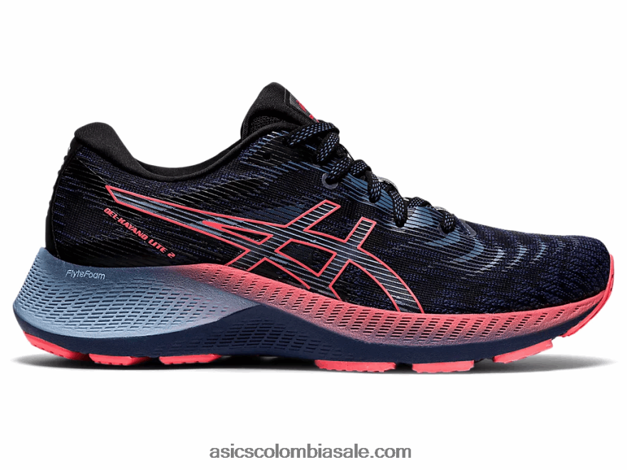 mujer Asics gel-kayano lite 2 azul trueno/coral llameante 20X82N3861