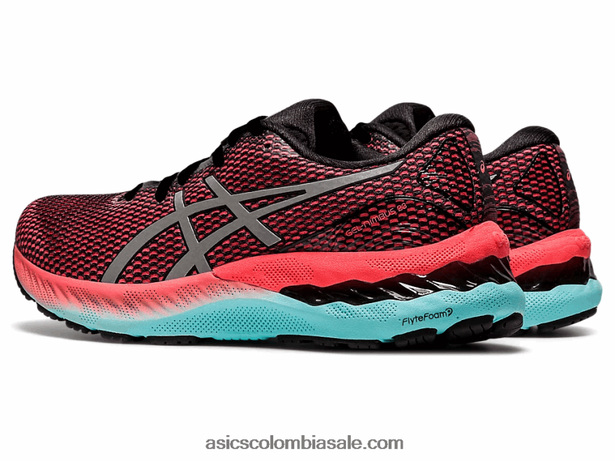 mujer Asics gel-nimbus 23 lite-espectáculo negro/plata pura 20X82N3743