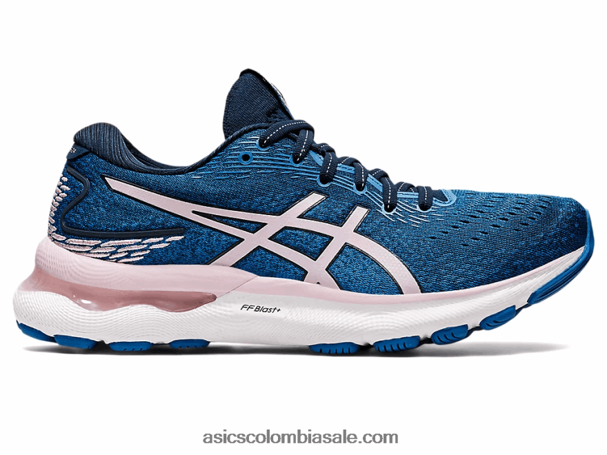 mujer Asics gel-nimbus 24 de ancho azul francés/rosa apenas 20X82N3430