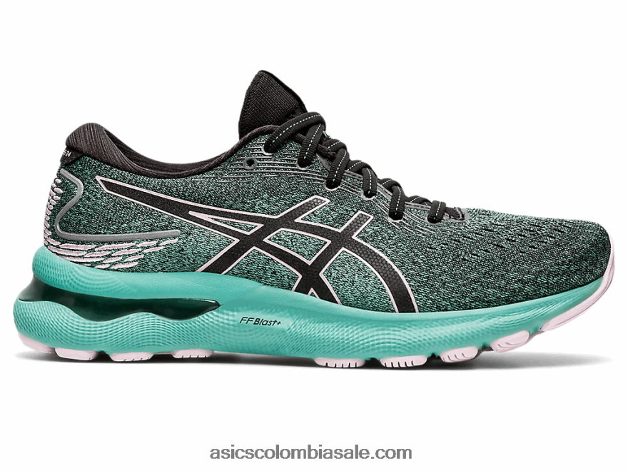 mujer Asics gel-nimbus 24 negro/rosa apenas 20X82N3550