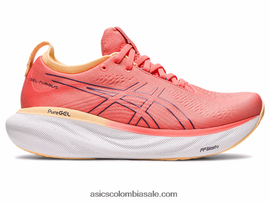 mujer Asics gel-nimbus 25 de ancho papaya/púrpura polvoriento 20X82N2377