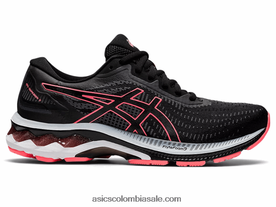 mujer Asics gel-superion 5 negro/coral ardiente 20X82N2606