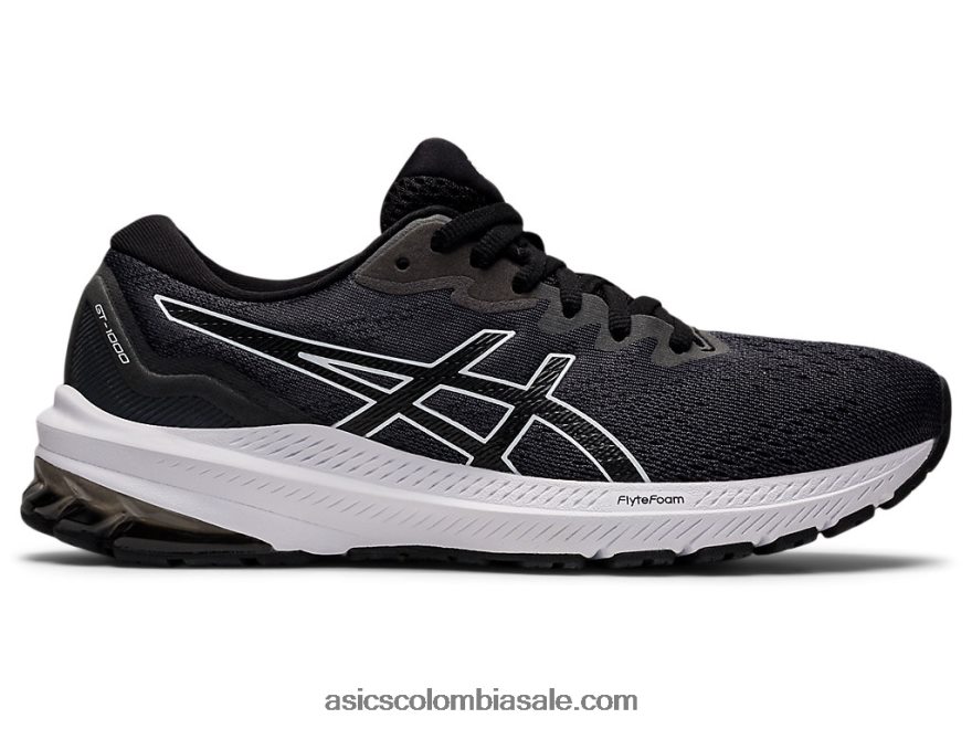 mujer Asics gt-1000 11 de ancho blanco negro 20X82N3208