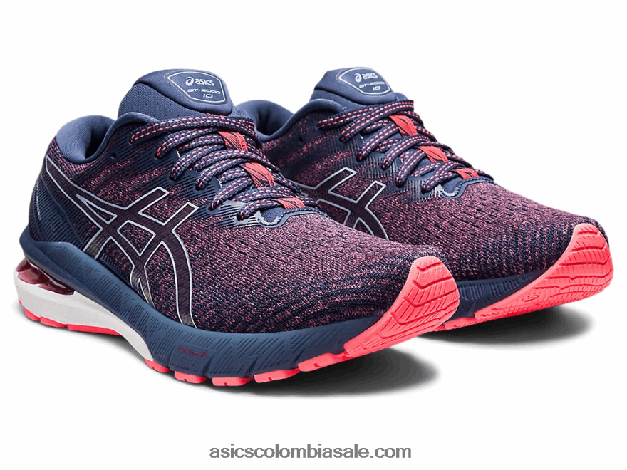 mujer Asics gt-2000 10 coral resplandeciente/azul trueno 20X82N3691