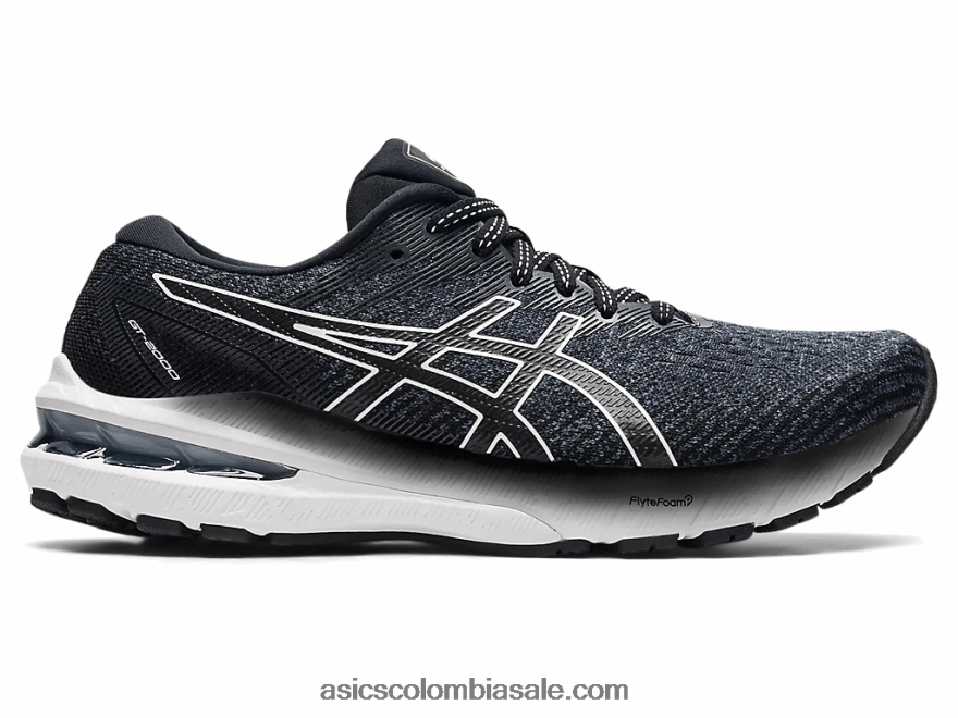 mujer Asics gt-2000 10 de ancho blanco negro 20X82N3694
