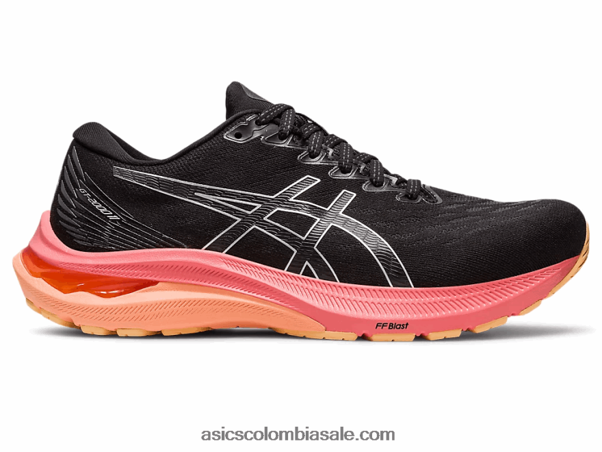 mujer Asics gt-2000 11 de ancho negro/plata pura 20X82N2668