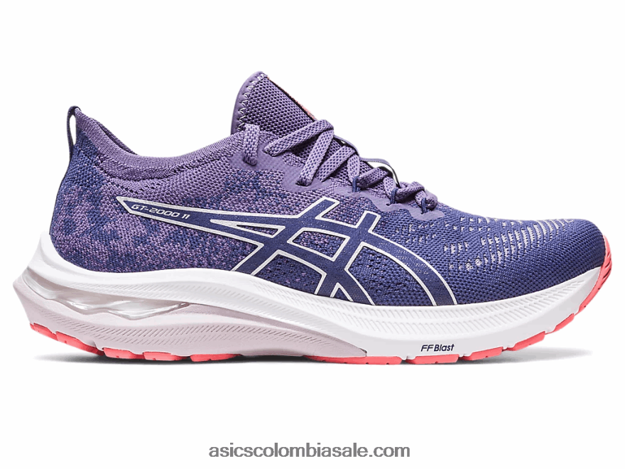 mujer Asics gt-2000 11 mk de punto azul índigo/plata pura 20X82N2197