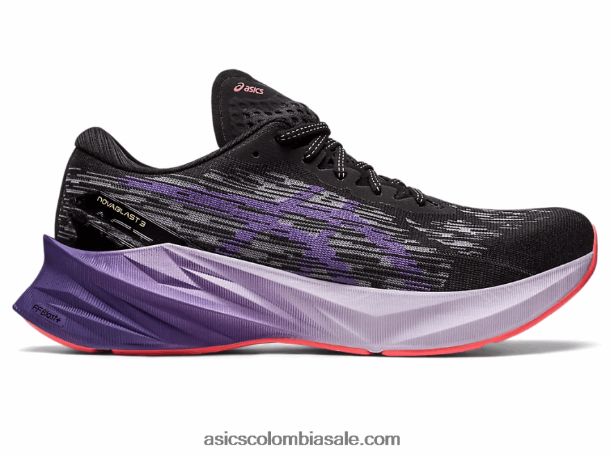 mujer Asics novablasto 3 negro/púrpura polvoriento 20X82N2460