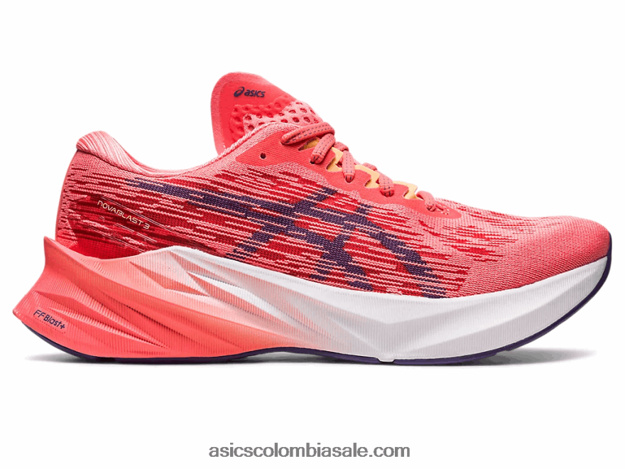 mujer Asics novablasto 3 papaya/púrpura polvoriento 20X82N2416