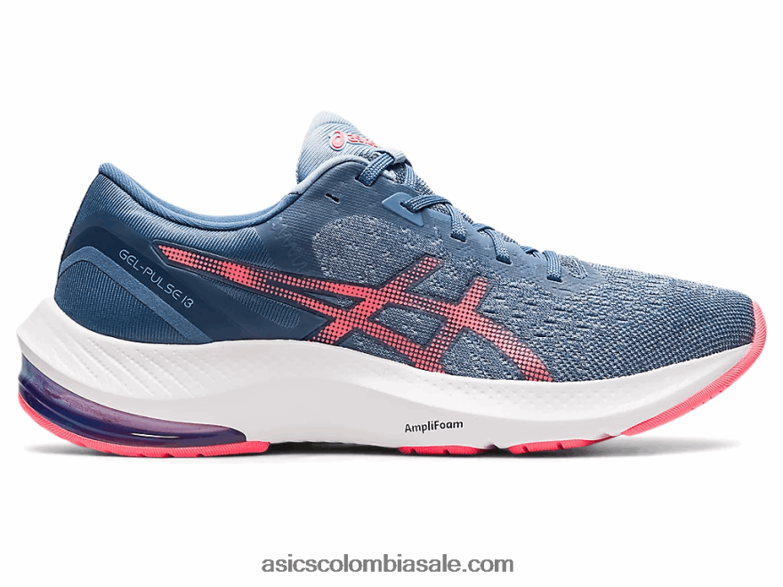 mujer Asics pulso de gel 13 azul tormenta/coral llameante 20X82N3731