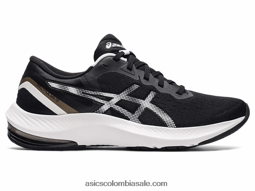 mujer Asics pulso de gel 13 blanco negro 20X82N3353