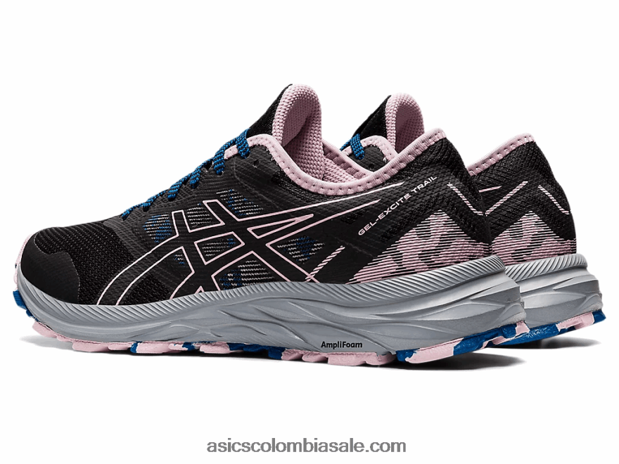mujer Asics rastro de excitación de gel negro/rosa apenas 20X82N3541