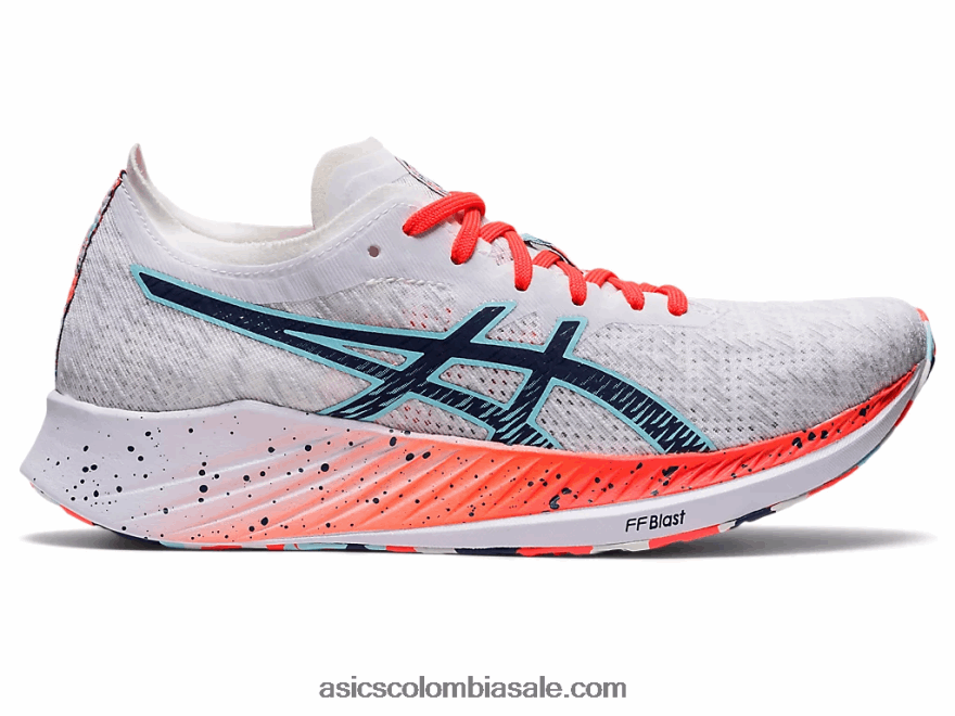mujer Asics velocidad mágica blanco/azul trueno 20X82N3741