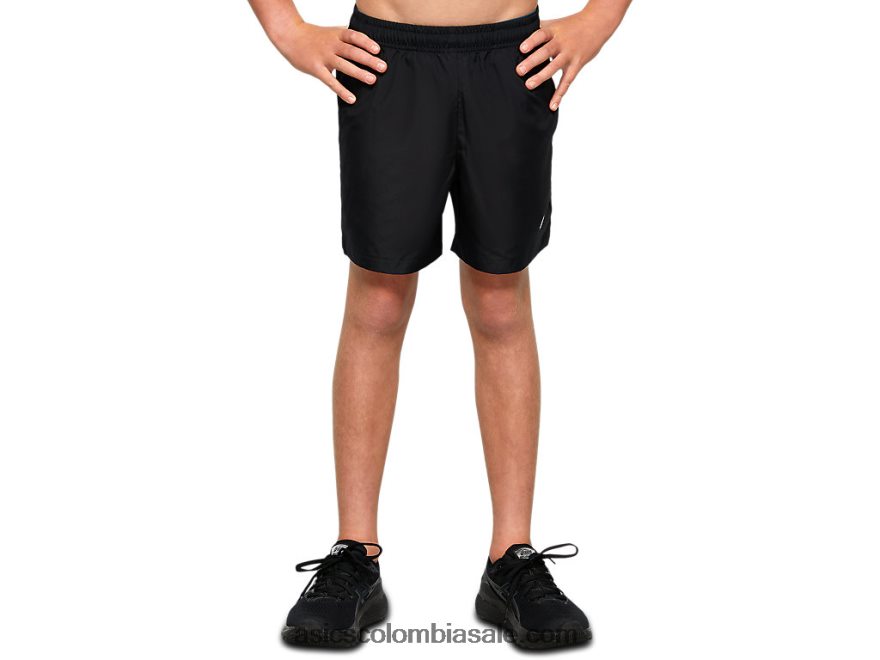 niños Asics pantalón corto deportivo tejido juvenil rendimiento negro 20X82N4226