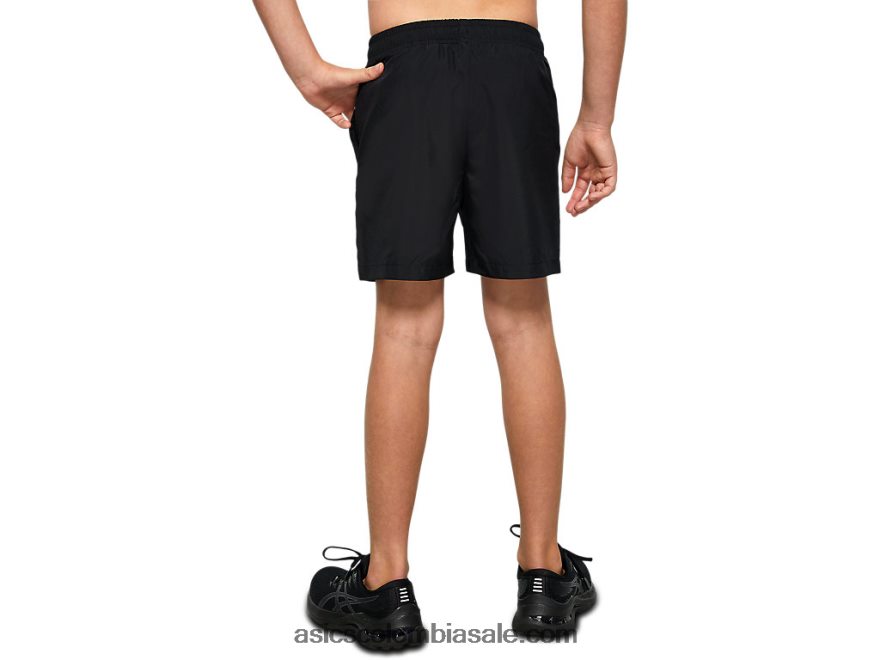 niños Asics pantalón corto deportivo tejido juvenil rendimiento negro 20X82N4226