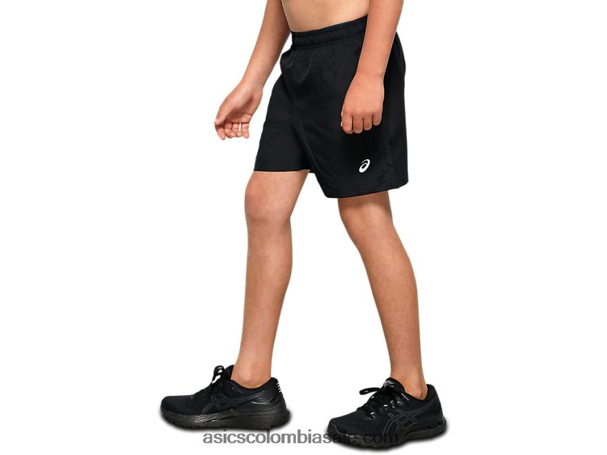 niños Asics pantalón corto deportivo tejido juvenil rendimiento negro 20X82N4226