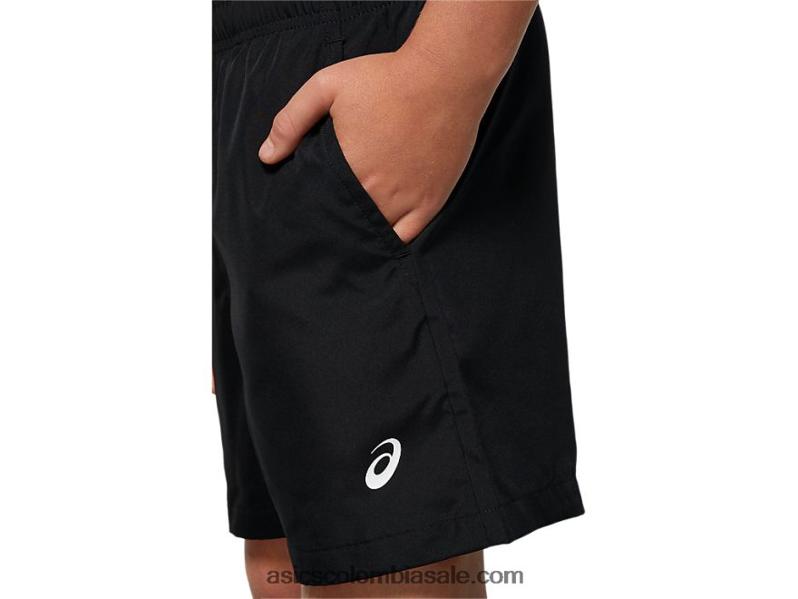 niños Asics pantalón corto deportivo tejido juvenil rendimiento negro 20X82N4226