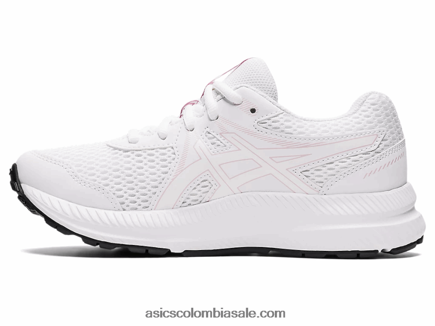 niños Asics competir 7 grado escuela blanco/rosa apenas 20X82N4472
