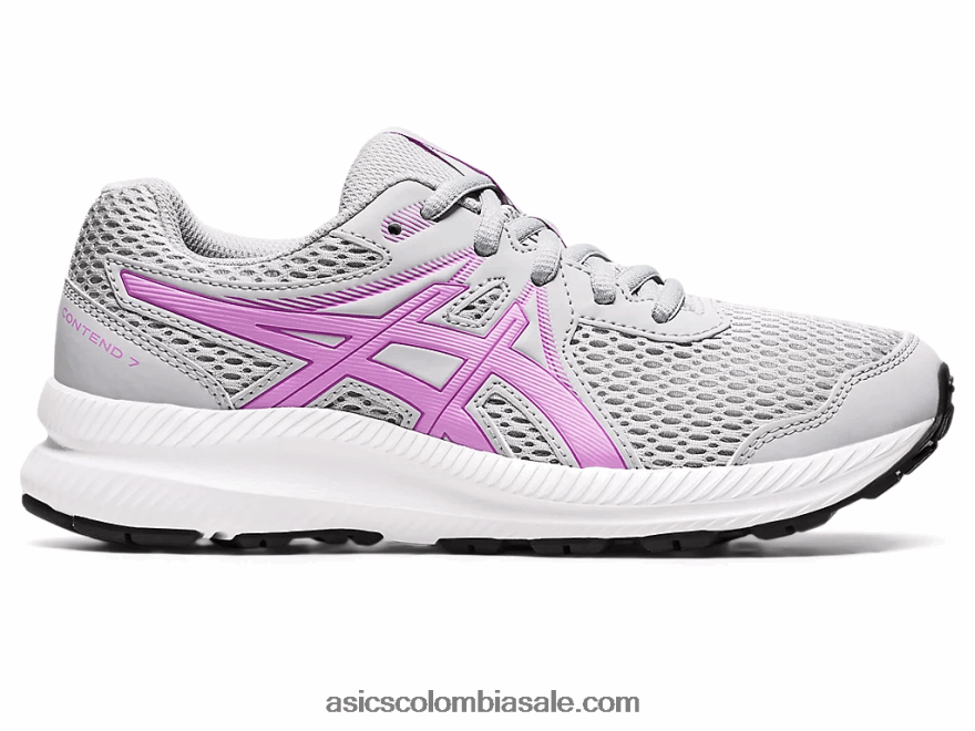 niños Asics competir 7 grado escuela gris piedmont/brillo lavanda 20X82N4536