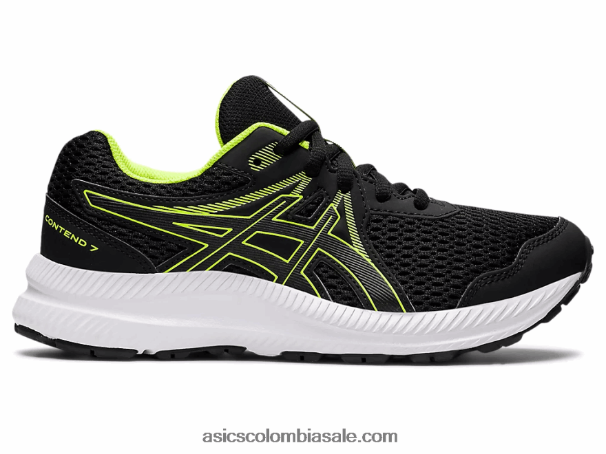 niños Asics competir 7 grado escuela negro/verde peligro 20X82N4486