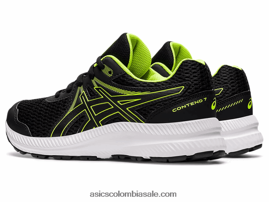 niños Asics competir 7 grado escuela negro/verde peligro 20X82N4486
