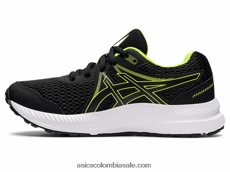 niños Asics competir 7 grado escuela negro/verde peligro 20X82N4486