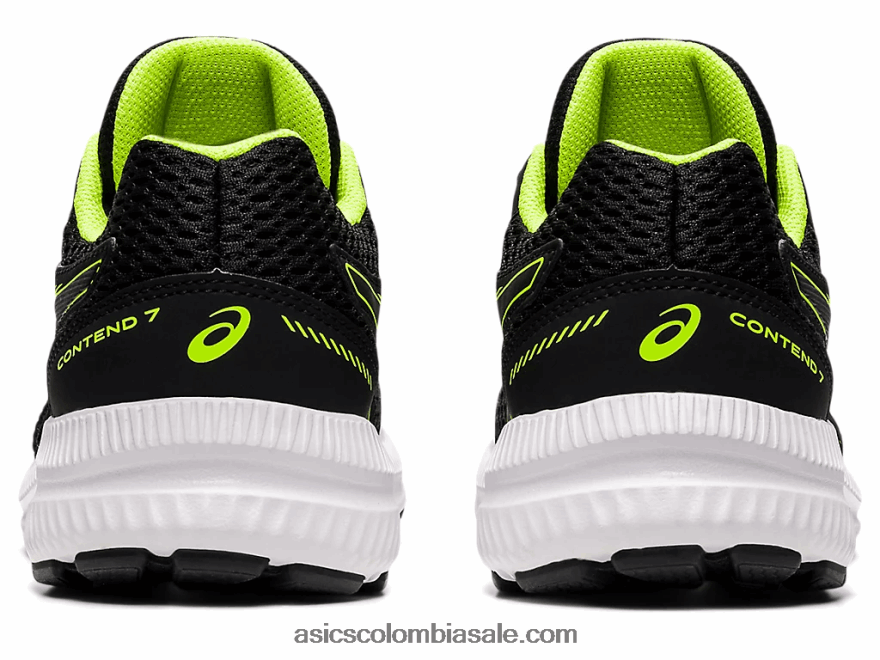 niños Asics competir 7 grado escuela negro/verde peligro 20X82N4486