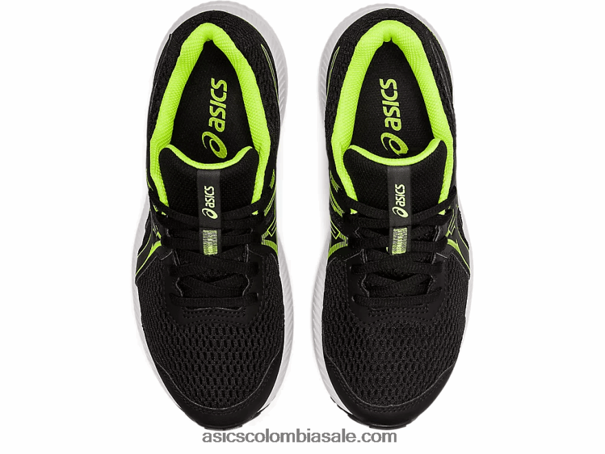 niños Asics competir 7 grado escuela negro/verde peligro 20X82N4486