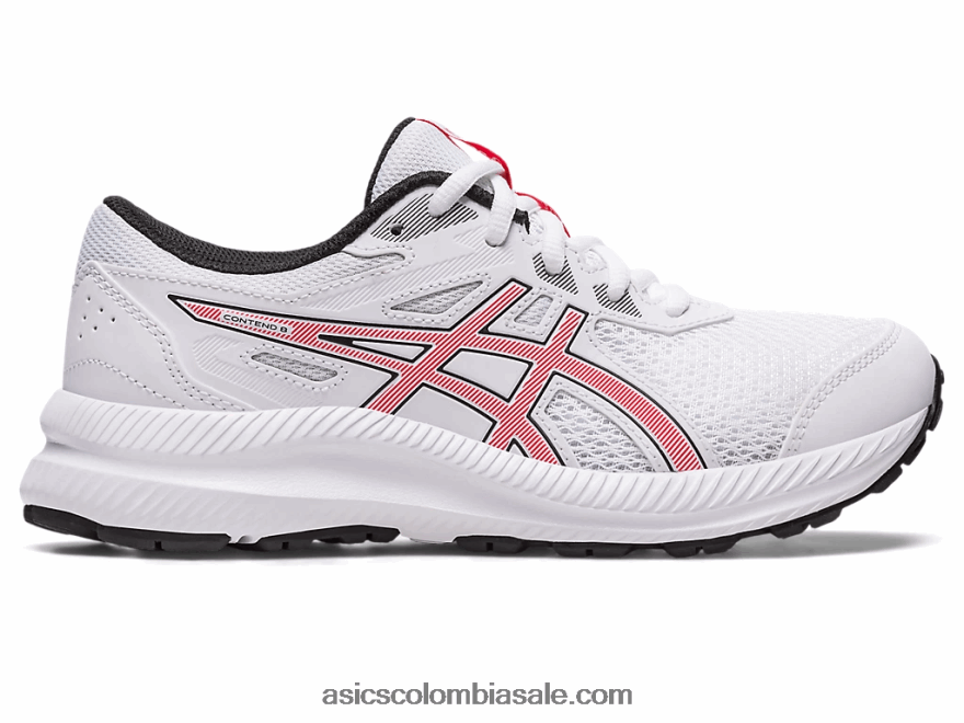 niños Asics competir 8 grado de la escuela blanco/rojo eléctrico 20X82N4281
