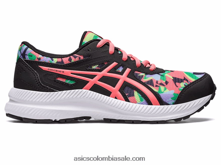 niños Asics competir 8 grado de la escuela negro/papaya 20X82N4250